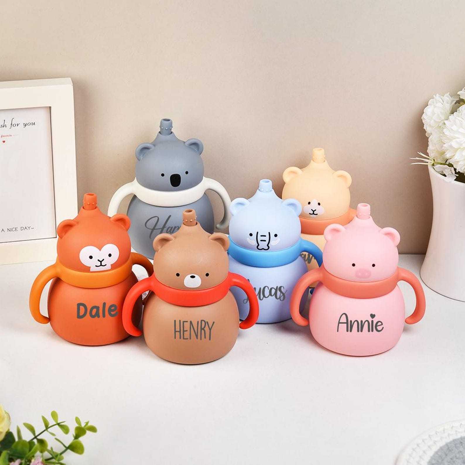 Personalised Baby Food Grade Sippy Silicone Cup  | CWBaby94