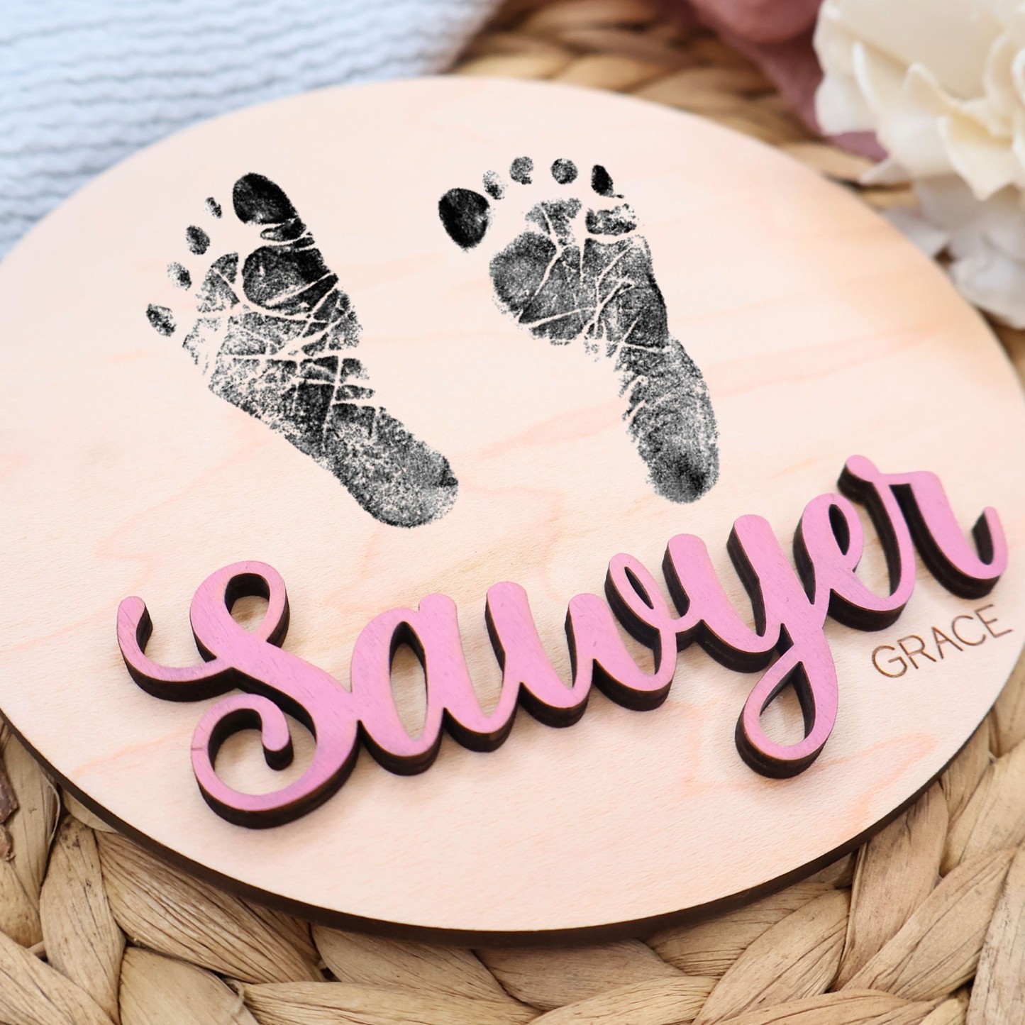 Personalized Wooden Newborn Baby Name Sign | CWBaby95