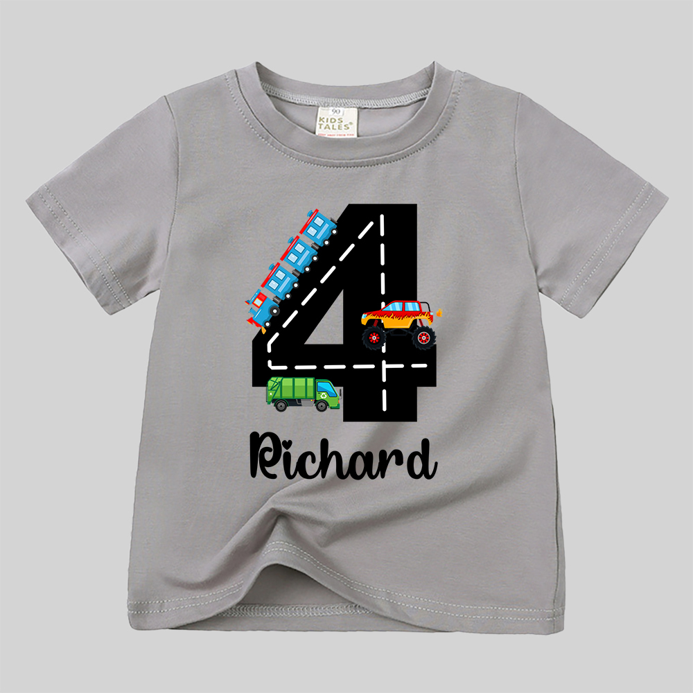 Personalized Kid Transportation Vehicle Party Birthday T-Shirt | inTee14