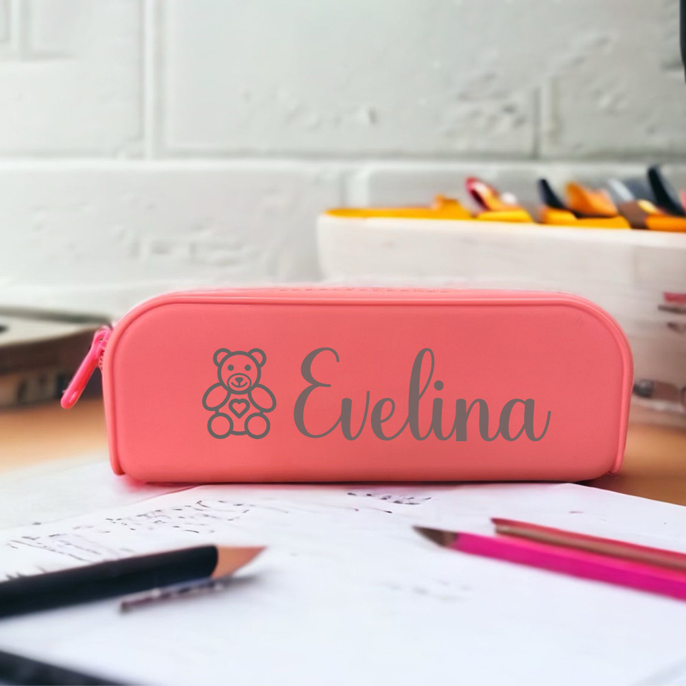Personalized Back to School Silicone Pencil Pouch | CWTeach06