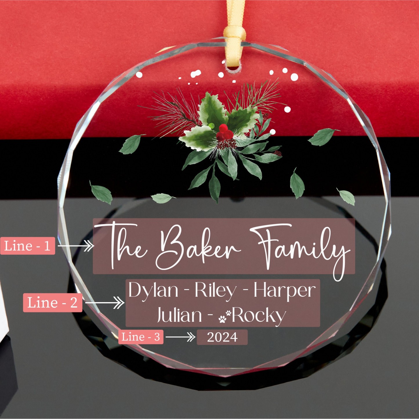 Personalized Glass Family Christmas Ornaments | CWGlass19