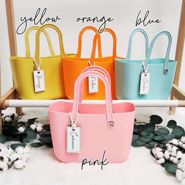Personalized Leather Tag Color Beach Bag | CWBeach78