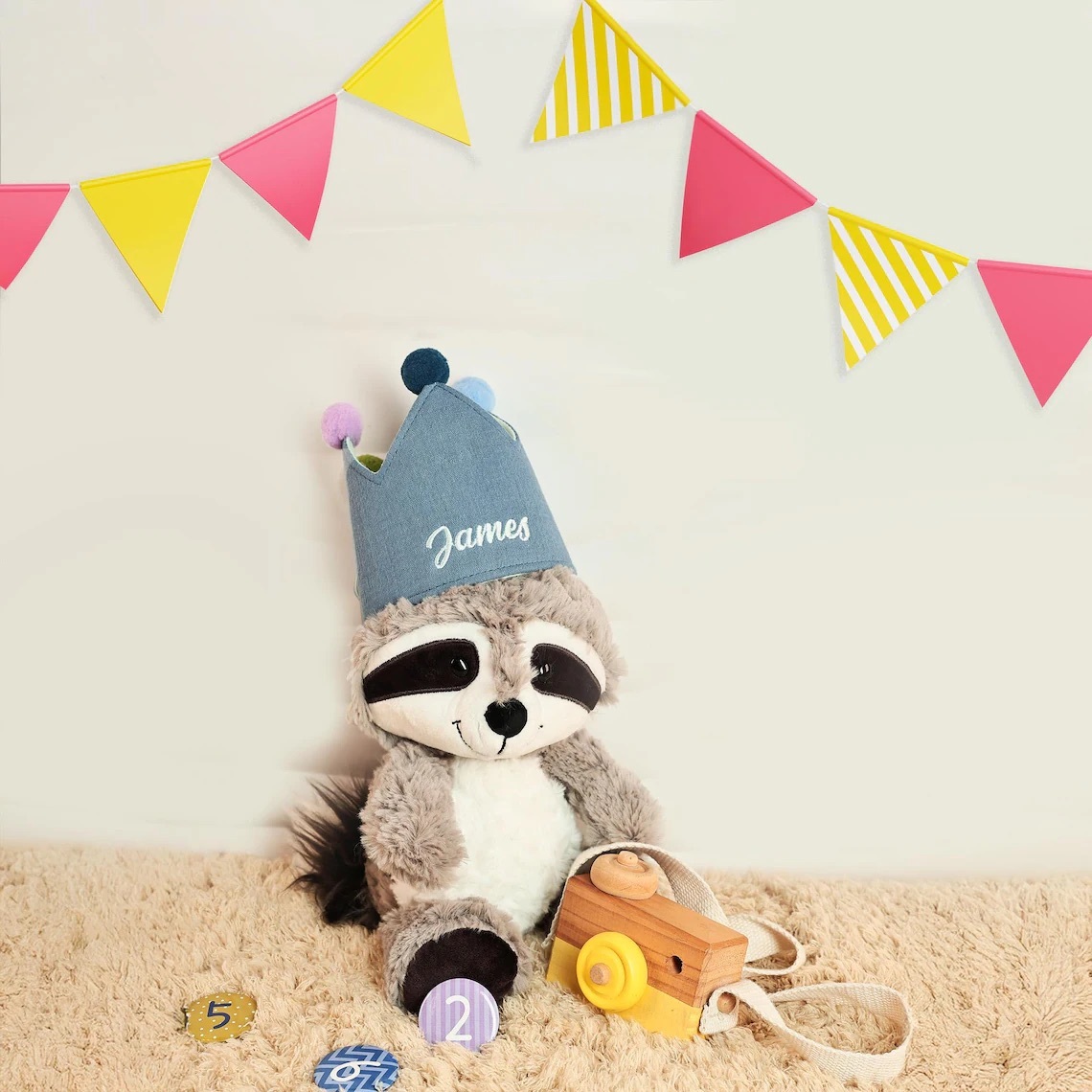 Personalized Hand Embroidered Baby First Birthday Crown | CWBaby210