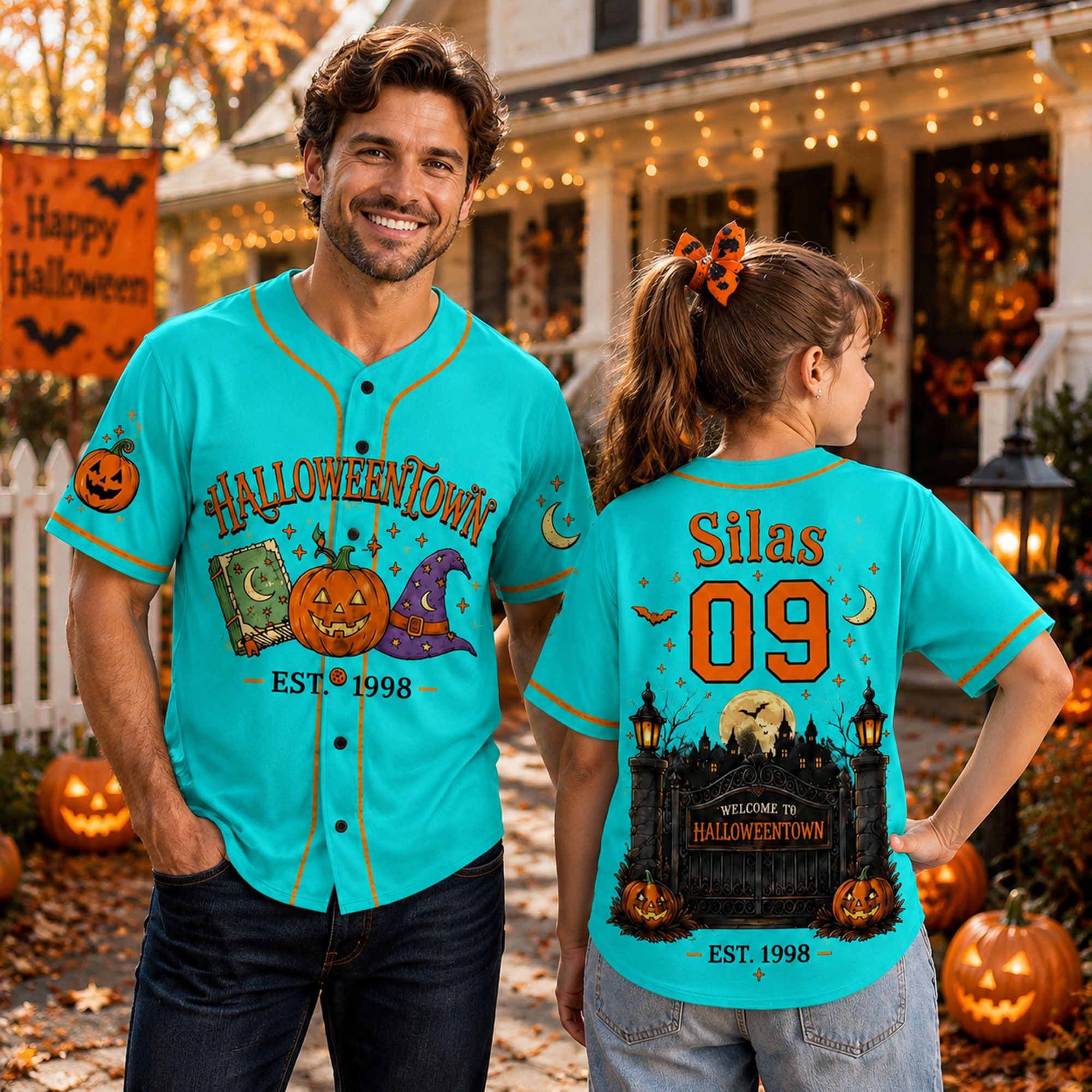Personalized Halloween Button Up Baseball Jersey For Kid & Adult | CWHalloween96