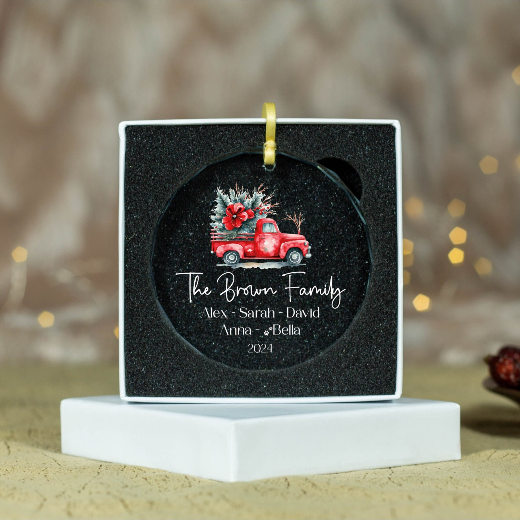 Personalized Glass Family Christmas Ornaments | CWGlass16