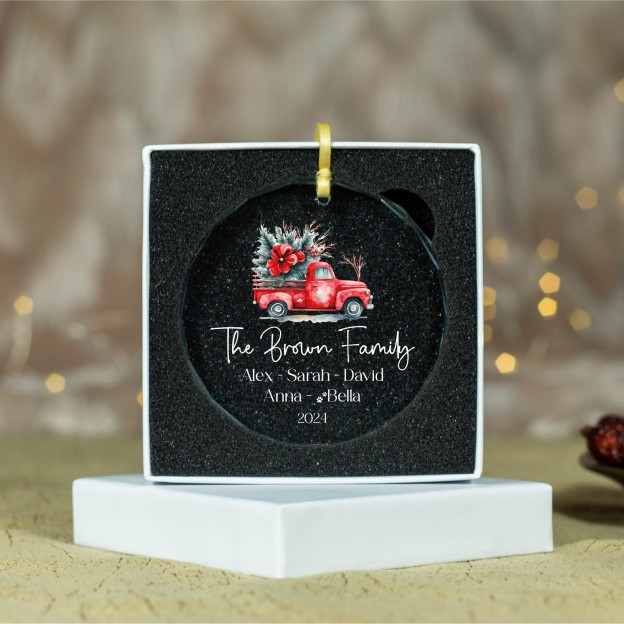 Personalized Glass Family Christmas Ornaments | CWGlass16