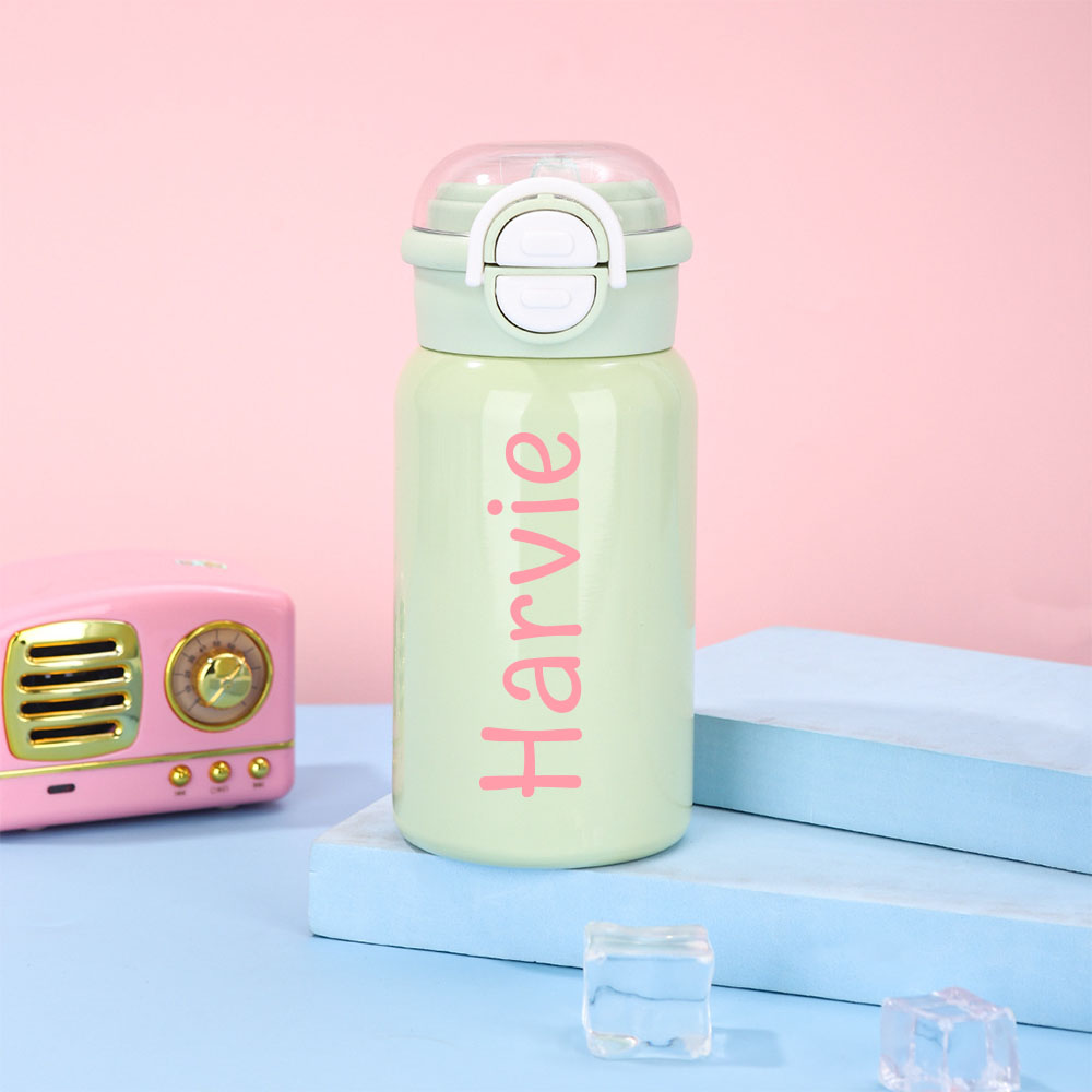 Personalized 17oz Kids Stainless Steel Water Bottle with Straw | CWBottle03