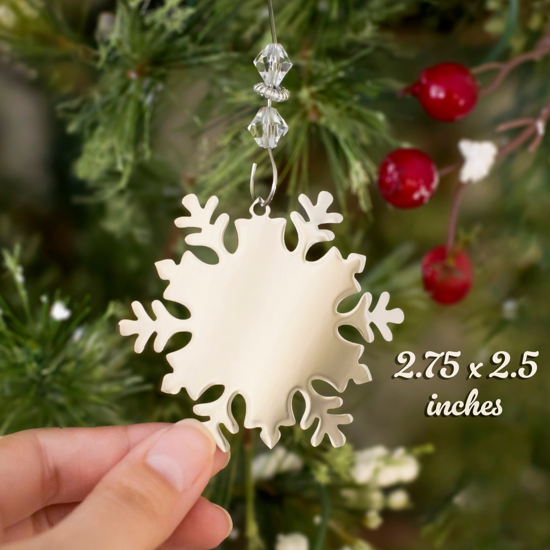 Personalized Name Snowflake or Snowman Stainless Steel Ornament | MCGift20