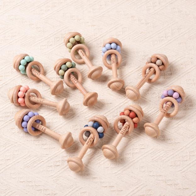 Personalized Baby Sensory Toys Wooden Rattle | CWToy150