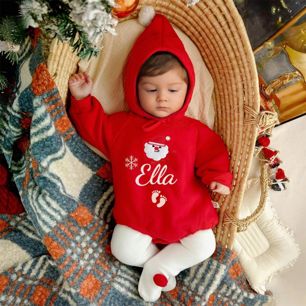 Personalized Baby Christmas Extram-warm Short Plush Outfit Set | MCGift363