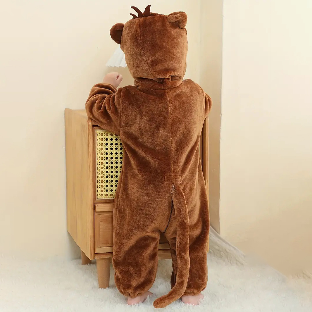 Personalized Leather Patch Baby Animal Romper  | CWBaby122