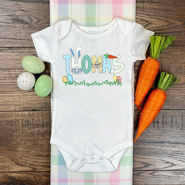 Personalized Baby Cute Easter Bunny Romper | CWEaster51