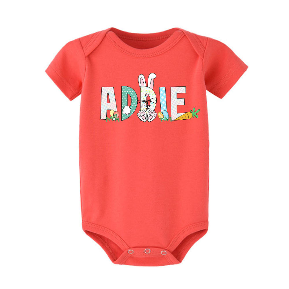 Personalized Baby Cute Easter Bunny Romper | CWEaster51