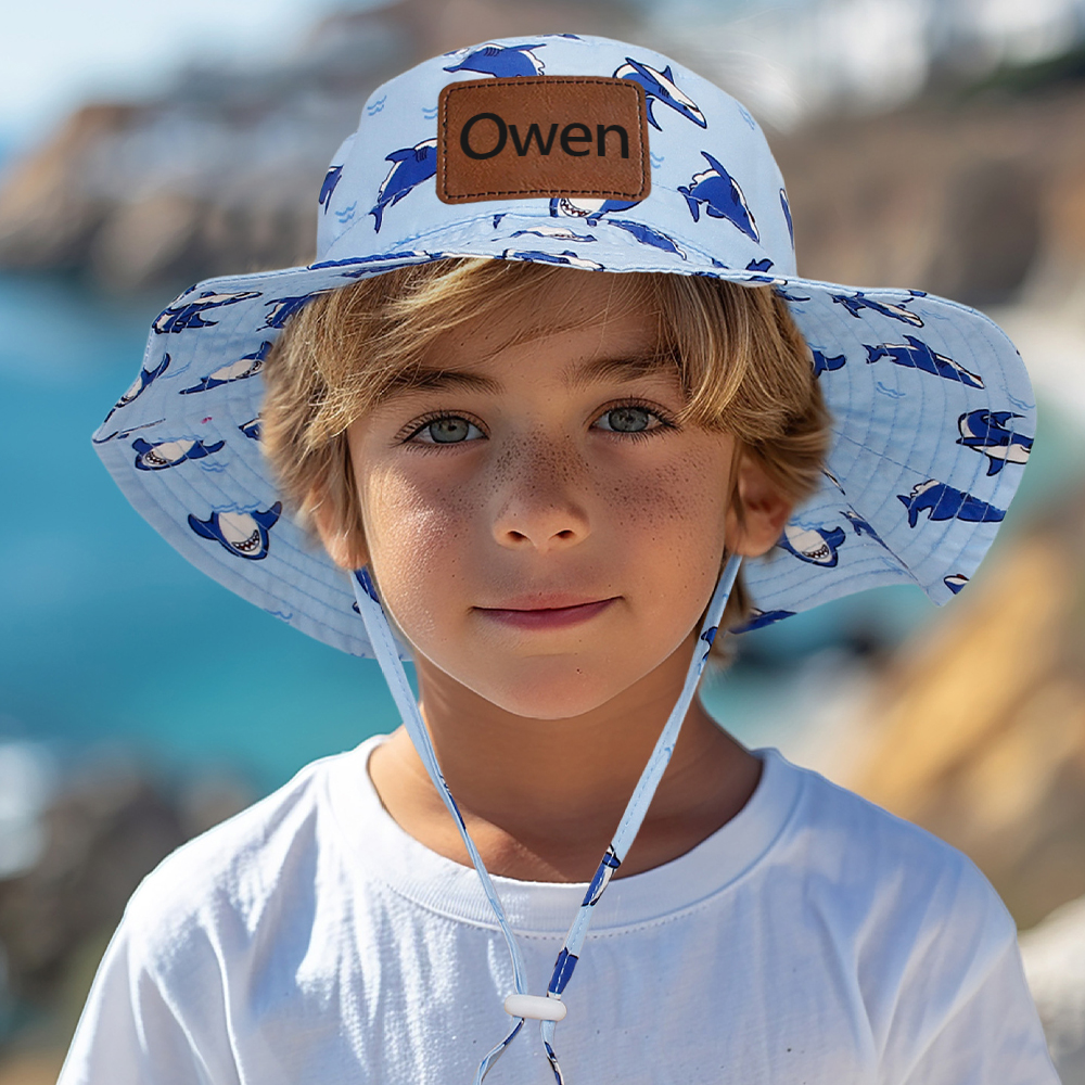Personalized Leather Patch Cute Bucket Hat for Comfort & Unique | CWBeach174