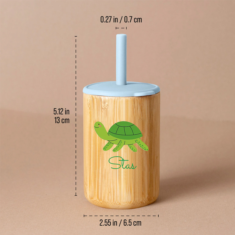 Personalized 5oz Eco-friendly Bamboo & Silicone Non-spill Cup | YouBottle58