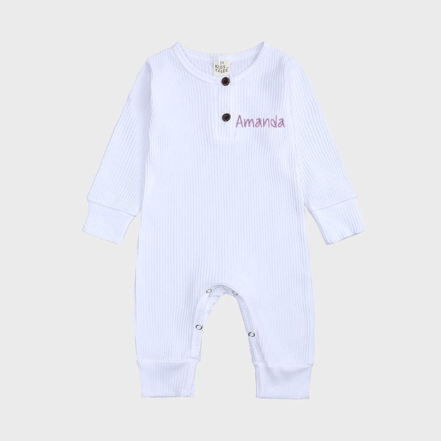 Personalized Embroidery Kids Cozy Soft Sweatshirt Romper | inRomper08