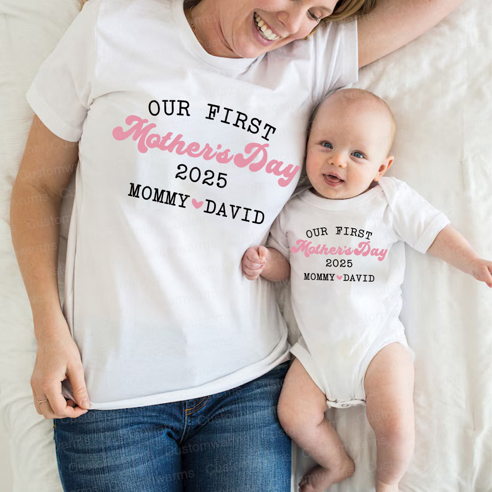 Personalized First Mother's Day Mommy and Baby Outfit | CWFamily30