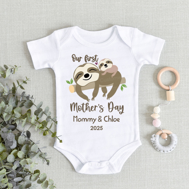 Personalized First Mother's Day Mommy and Baby Outfit | CWFamily33
