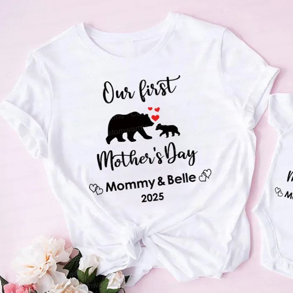 Personalized First Mother's Day Mommy and Baby Outfit | CWFamily19
