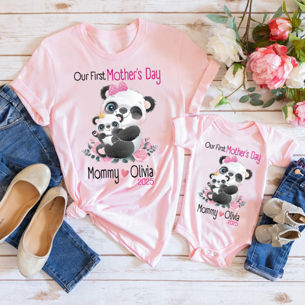 Personalized First Mother's Day Mommy and Baby Outfit | CWFamily37