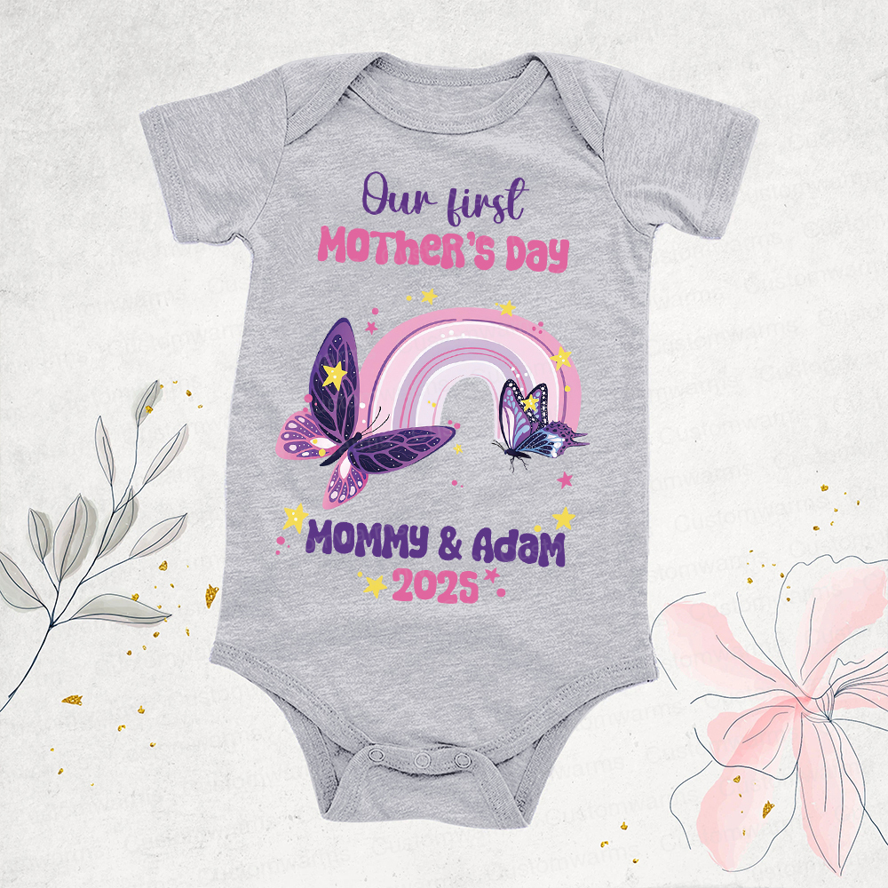 Personalized First Mother's Day Mommy and Baby Outfit | CWFamily38