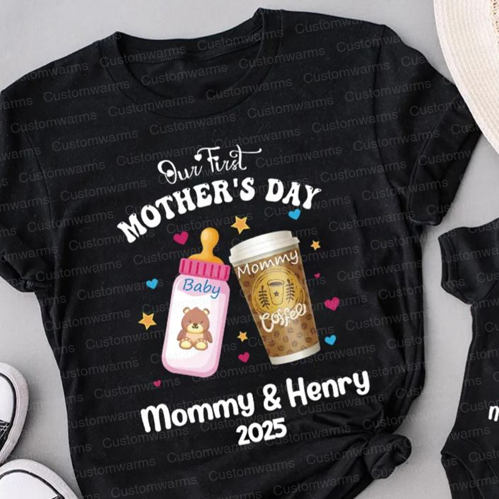 Personalized First Mother's Day Mommy and Baby Outfit | CWFamily25