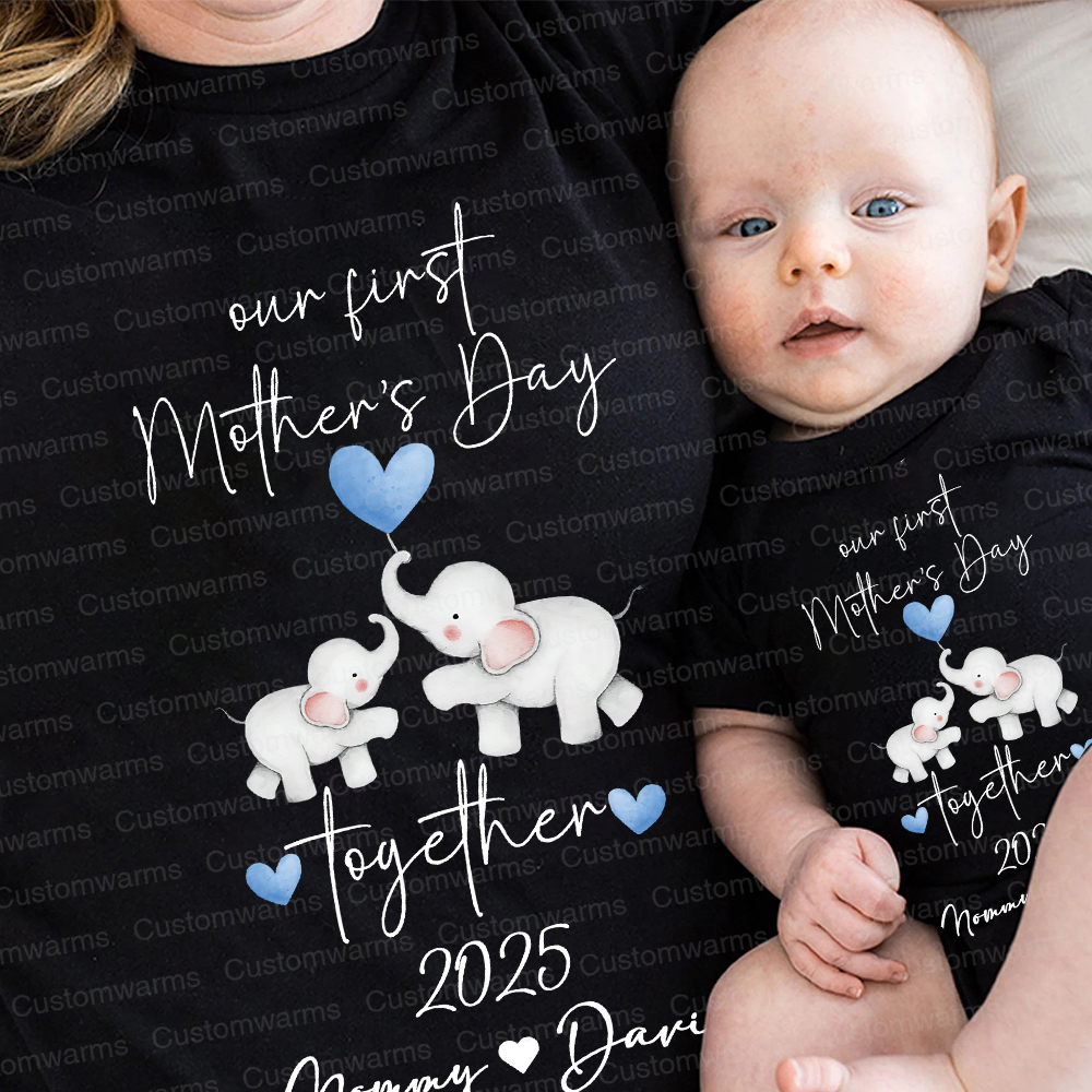 Personalized First Mother's Day Mommy and Baby Outfit | CWFamily26