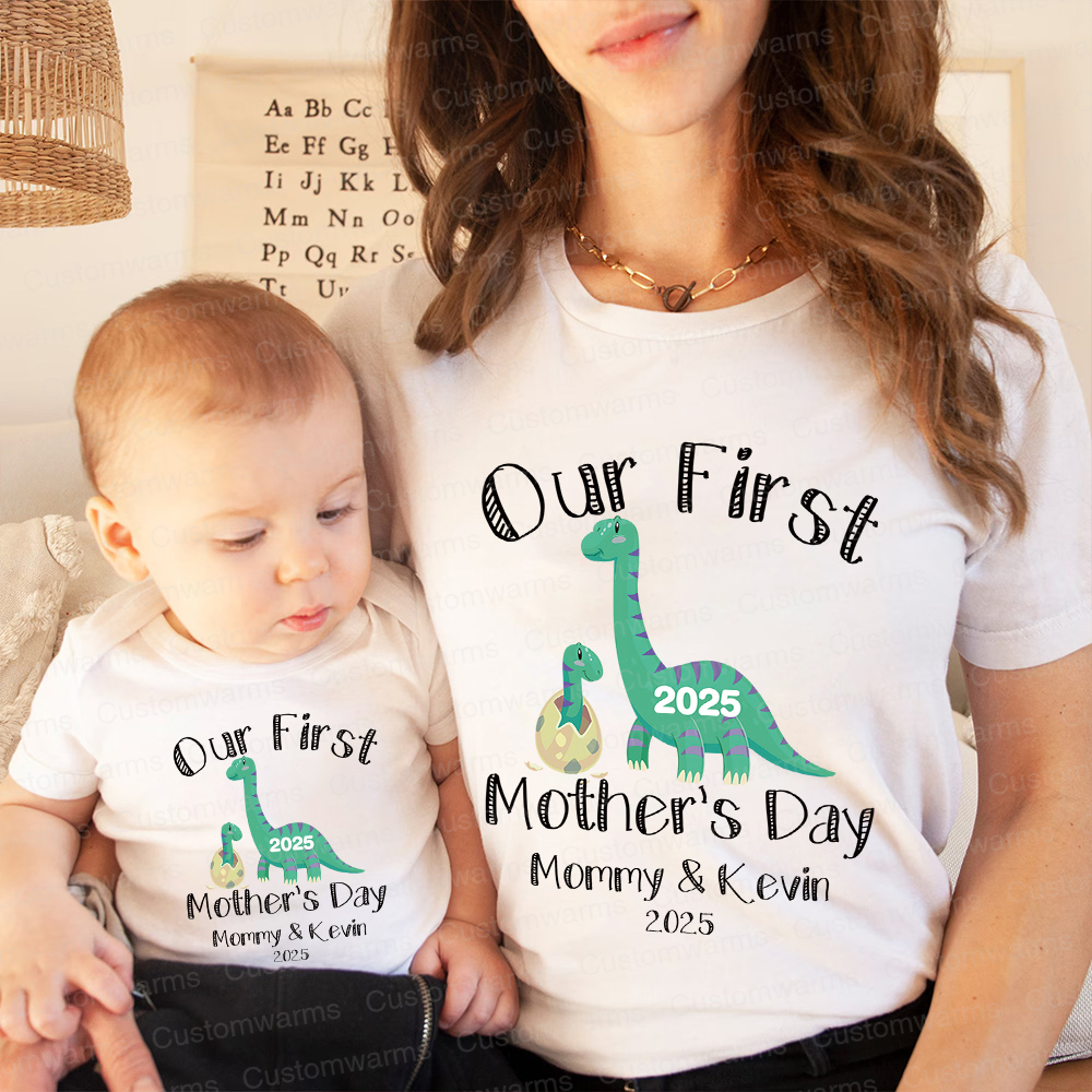 Personalized First Mother's Day Mommy and Baby Outfit | CWFamily27