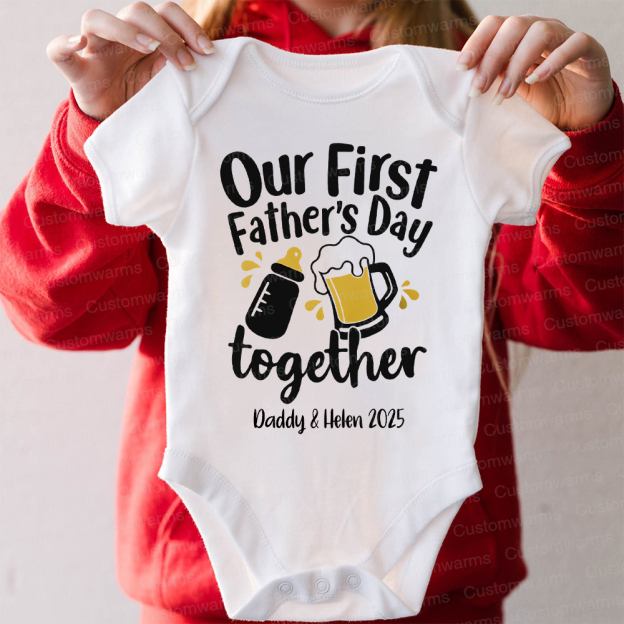 Personalized First Father's Day Daddy and Baby Outfit | CWFamily42