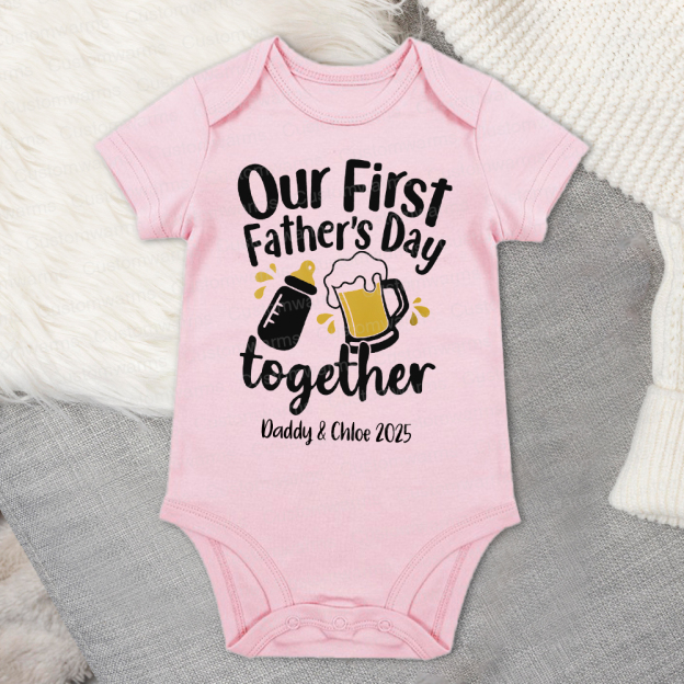 Personalized First Father's Day Daddy and Baby Outfit | CWFamily42