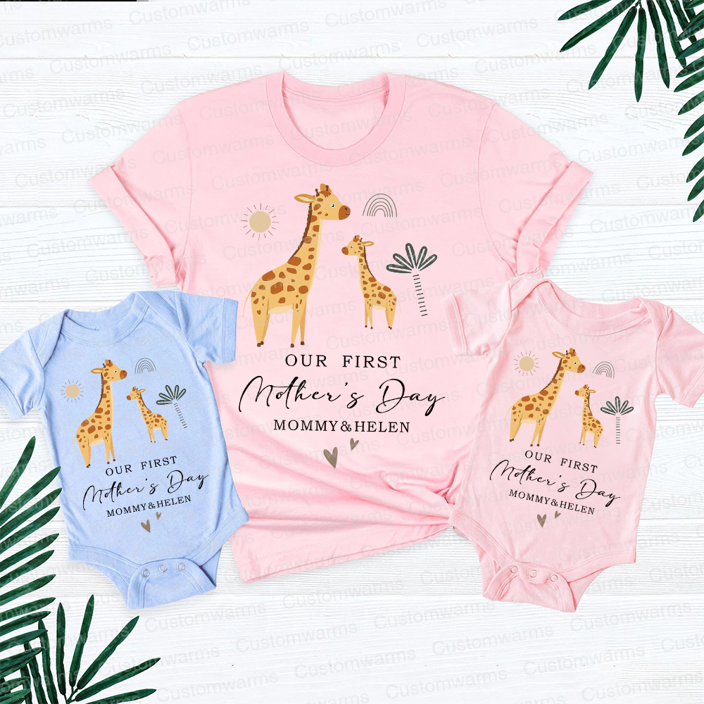 Personalized First Mother's Day Mommy and Baby Outfit | CWFamily28