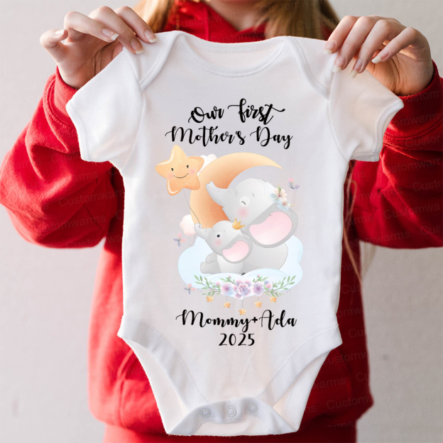 Personalized First Mother's Day Mommy and Baby Outfit | CWFamily41