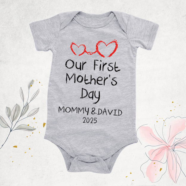 Personalized First Mother's Day Mommy and Baby Outfit | CWFamily44
