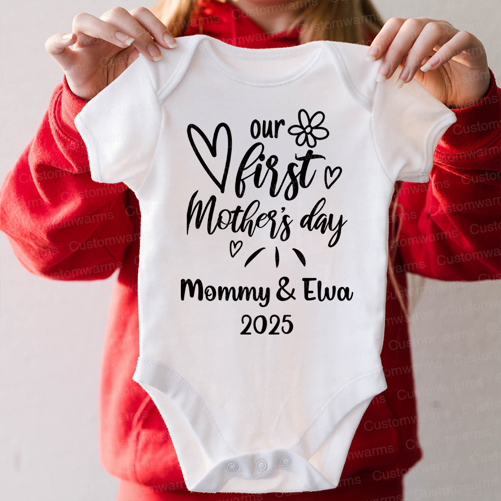 Personalized First Mother's Day Mommy and Baby Outfit | CWFamily45