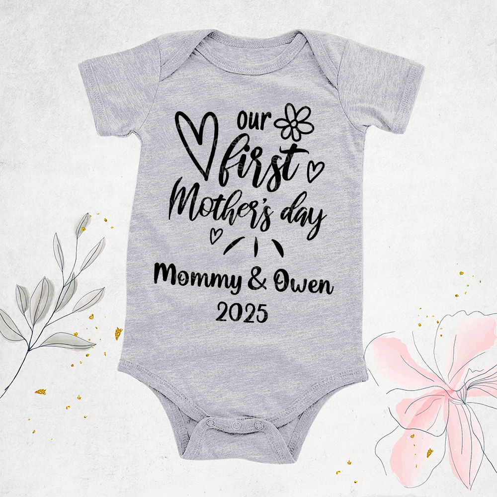 Personalized First Mother's Day Mommy and Baby Outfit | CWFamily45