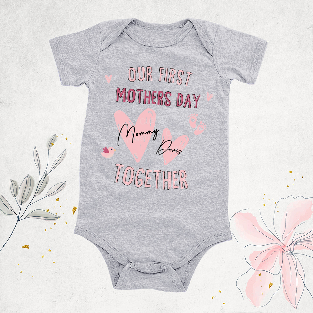Personalized First Mother's Day Mommy and Baby Outfit | CWFamily47