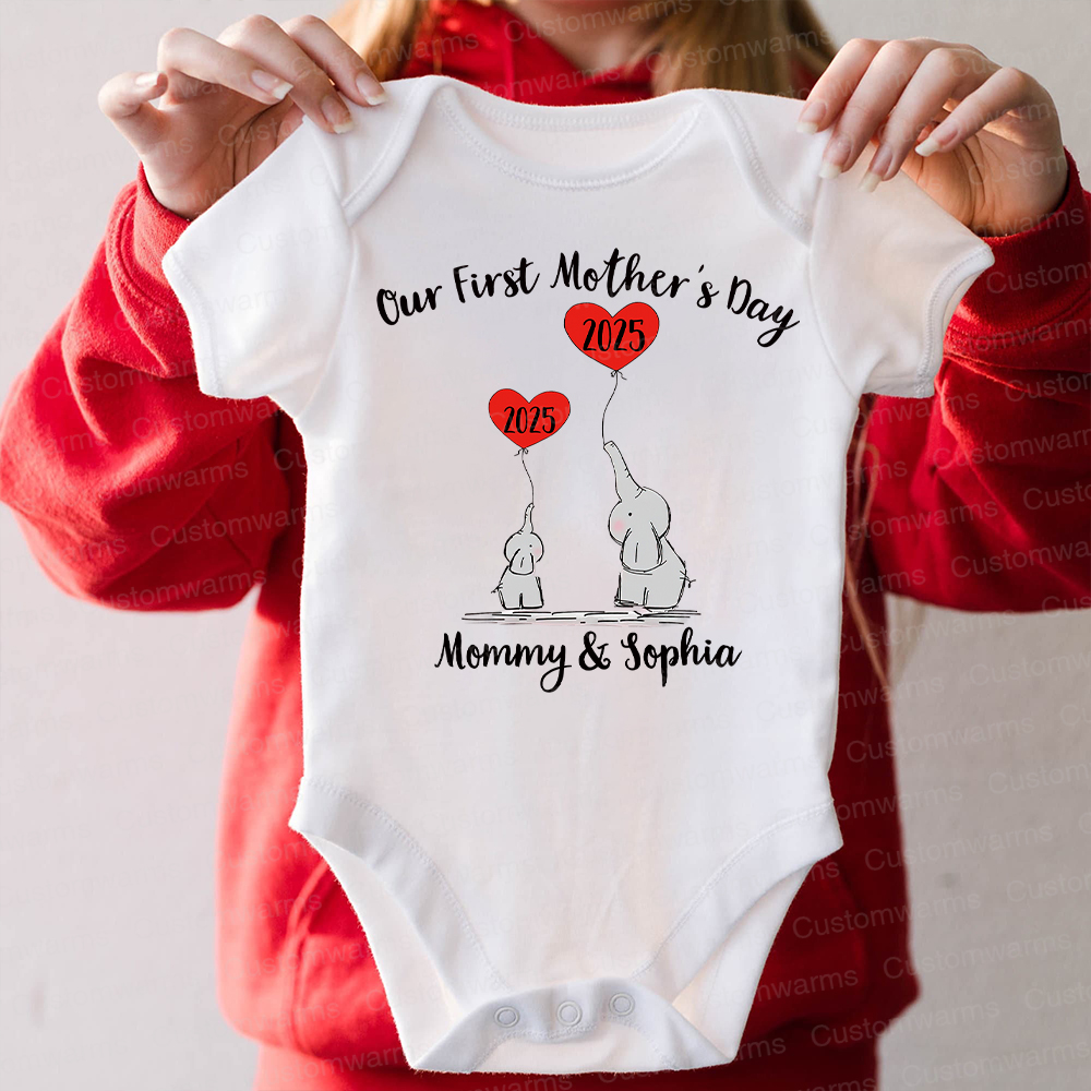 Personalized First Mother's Day Mommy and Baby Outfit | CWFamily48