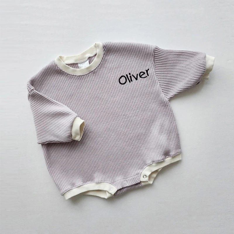 Personalized Embroidery Kids Cozy Color Sweatshirt Romper | inRomper15