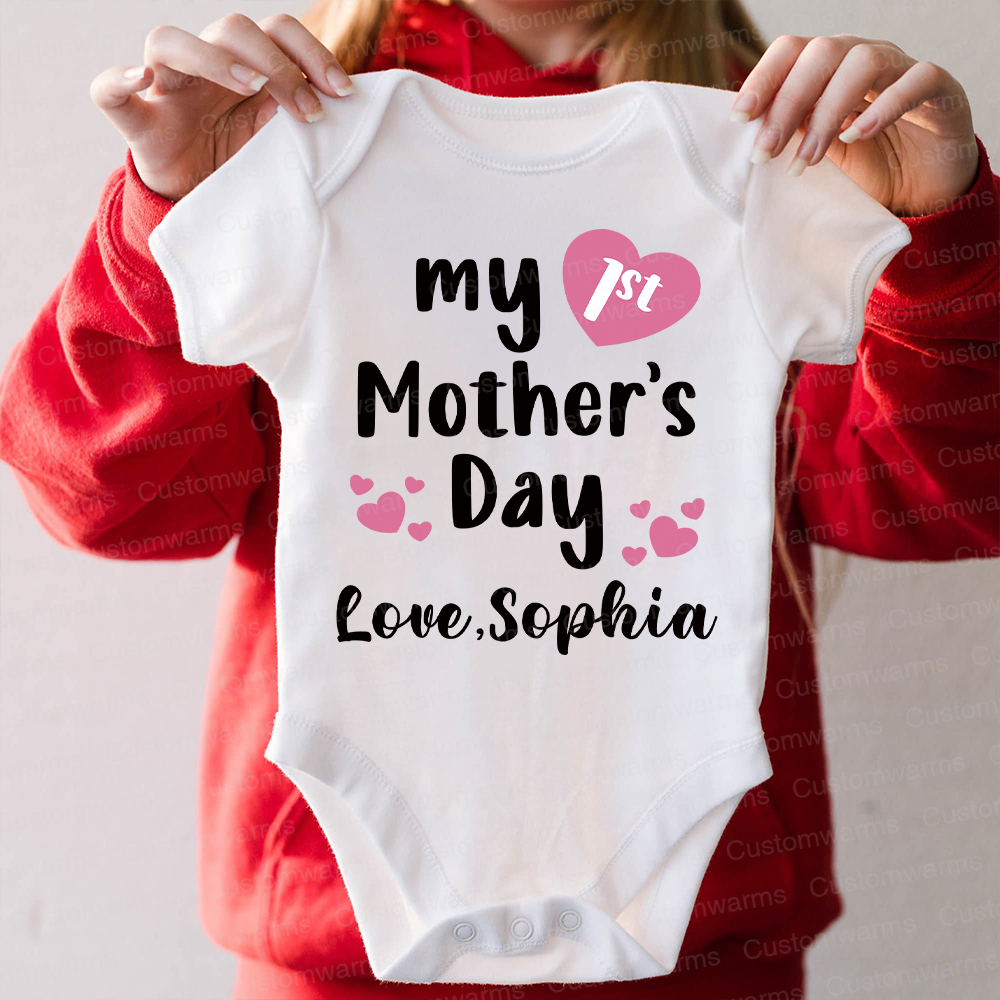 Personalized First Mother's Day Mommy and Baby Outfit | CWFamily49