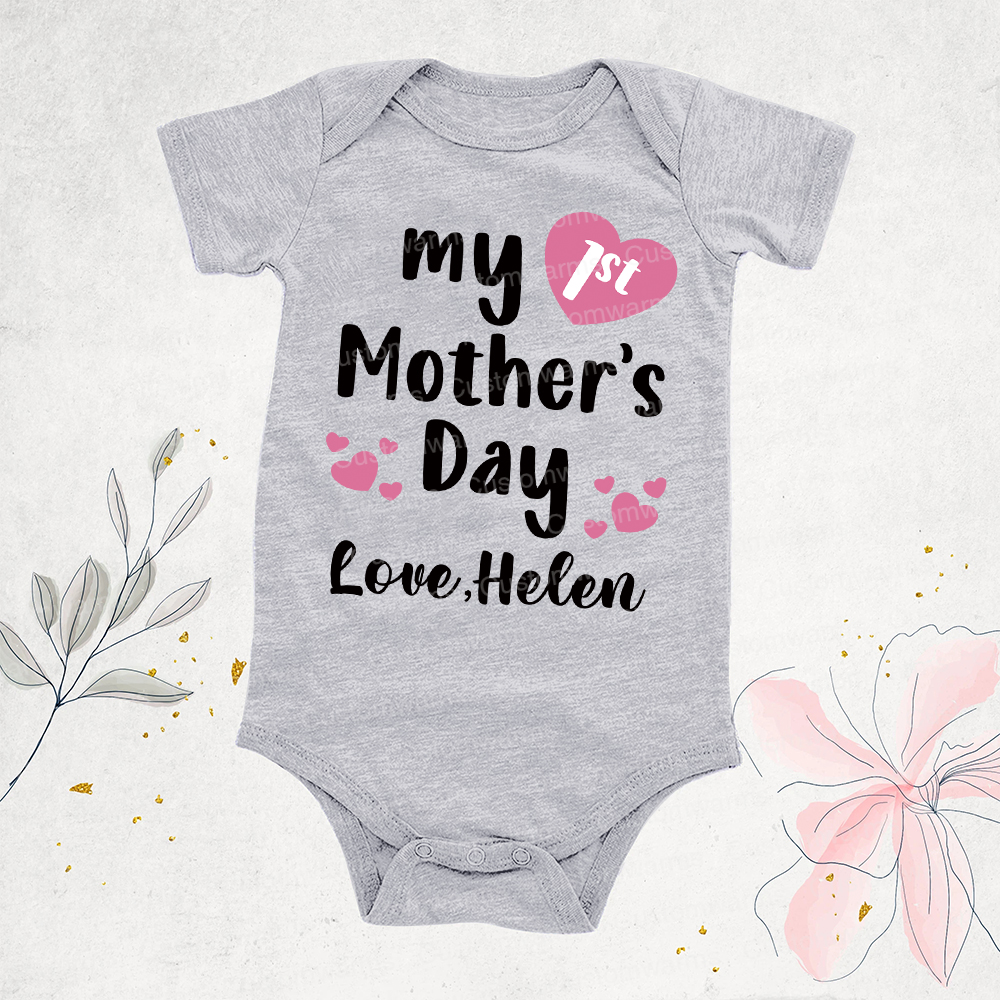 Personalized First Mother's Day Mommy and Baby Outfit | CWFamily49