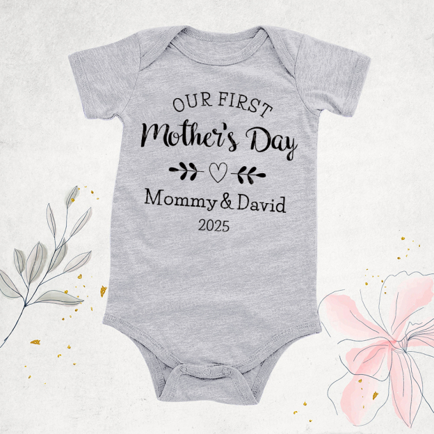 Personalized First Mother's Day Mommy and Baby Outfit | CWFamily50