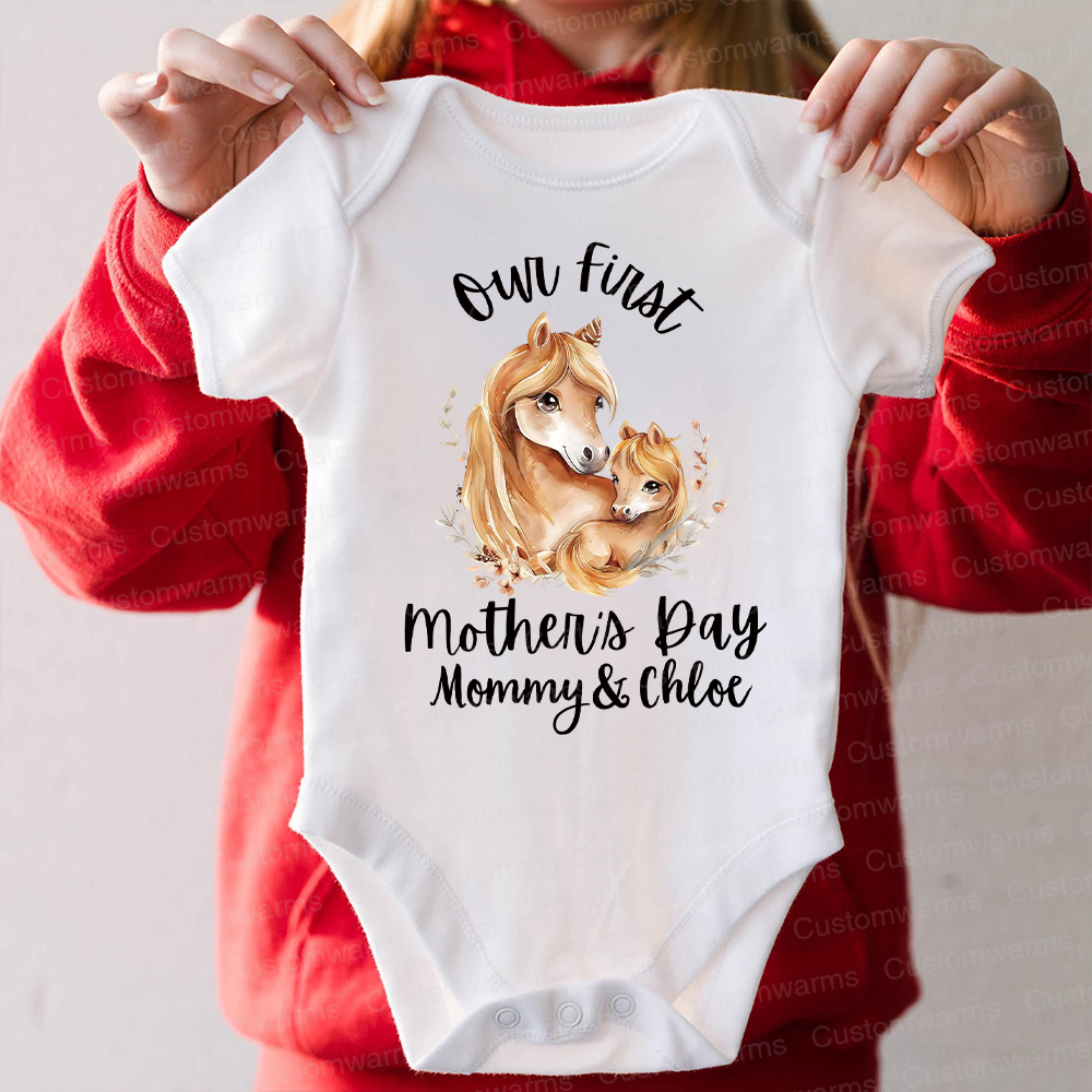 Personalized First Mother's Day Mommy and Baby Outfit | CWFamily51