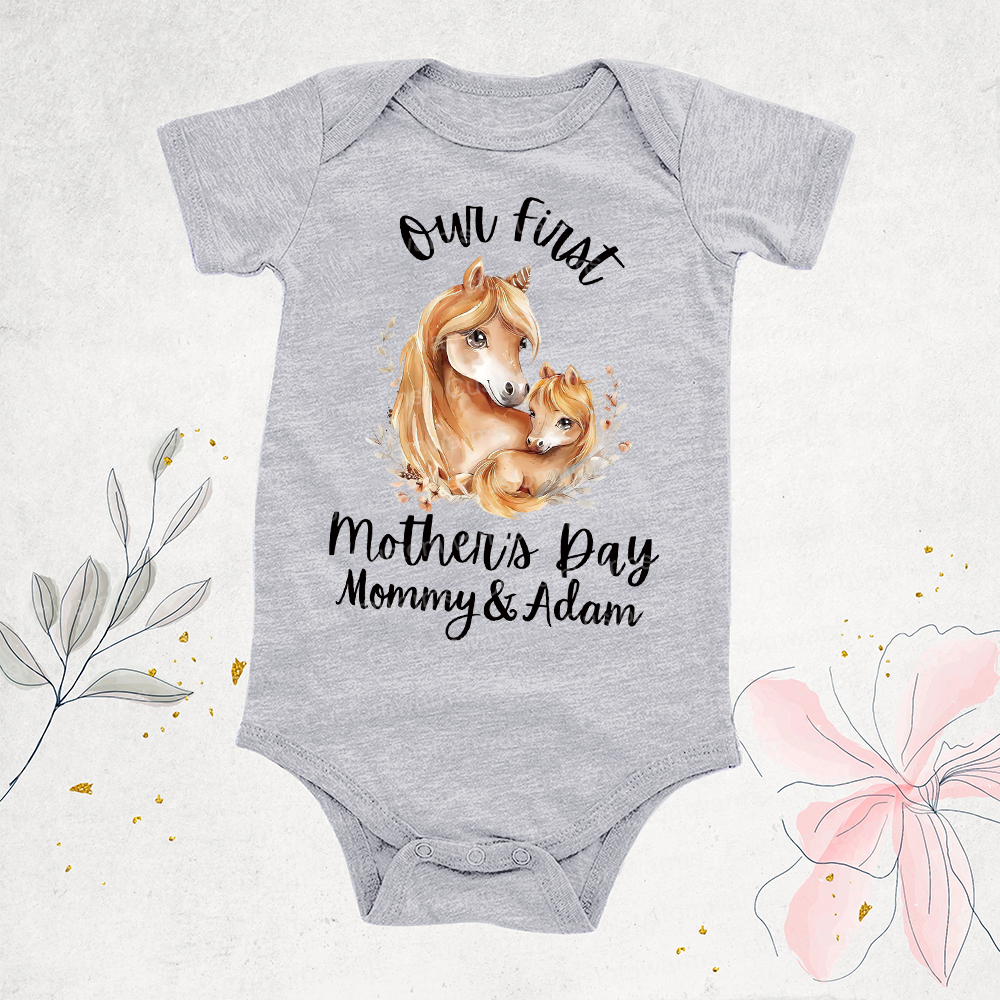 Personalized First Mother's Day Mommy and Baby Outfit | CWFamily51