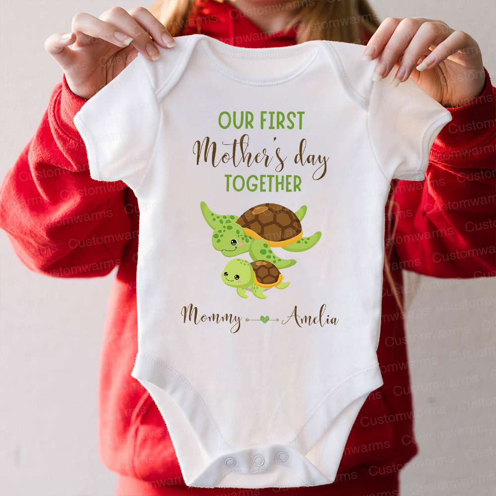 Personalized First Mother's Day Mommy and Baby Outfit | CWFamily46
