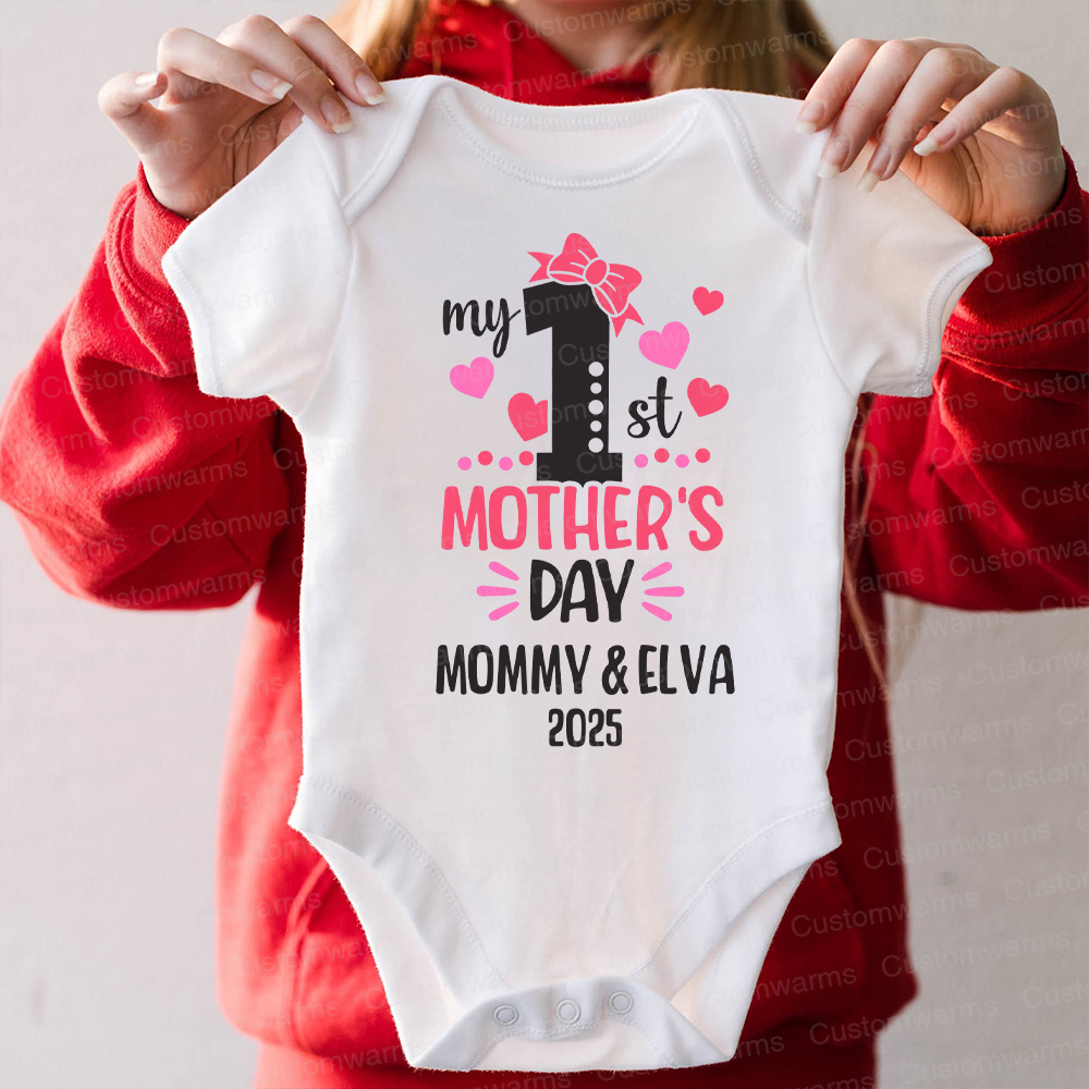 Personalized First Mother's Day Mommy and Baby Outfit | CWFamily53