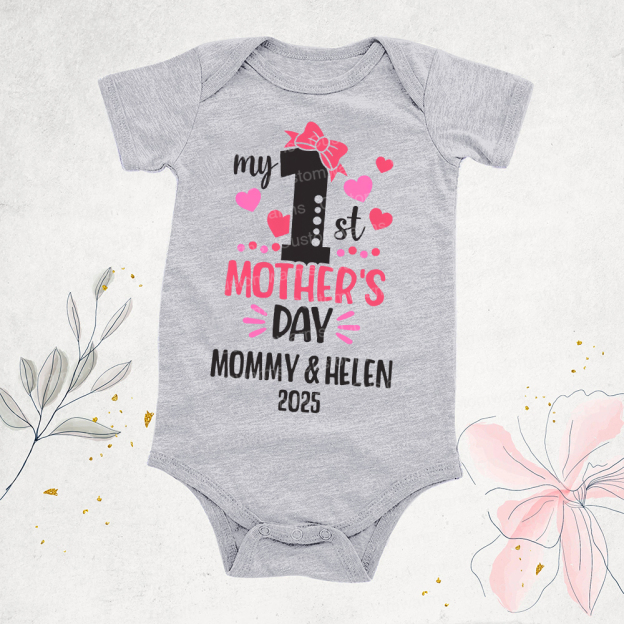 Personalized First Mother's Day Mommy and Baby Outfit | CWFamily53