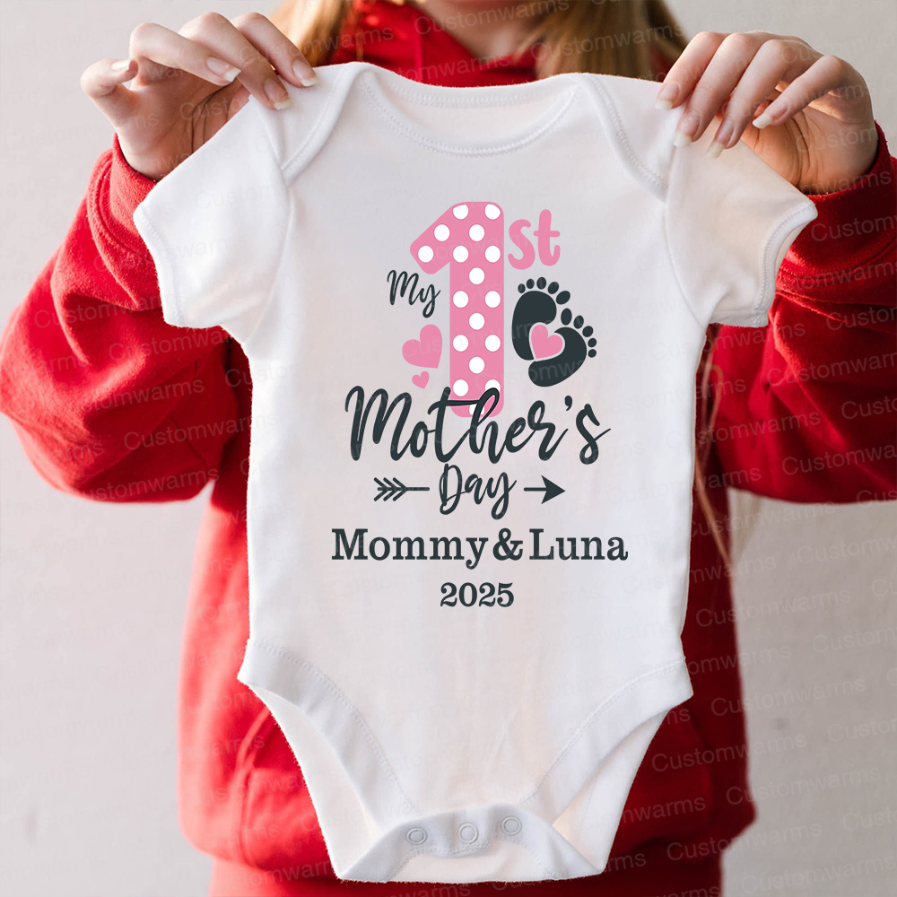 Personalized First Mother's Day Mommy and Baby Outfit | CWFamily54