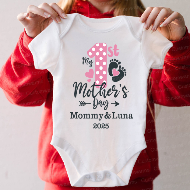 Personalized First Mother's Day Mommy and Baby Outfit | CWFamily54