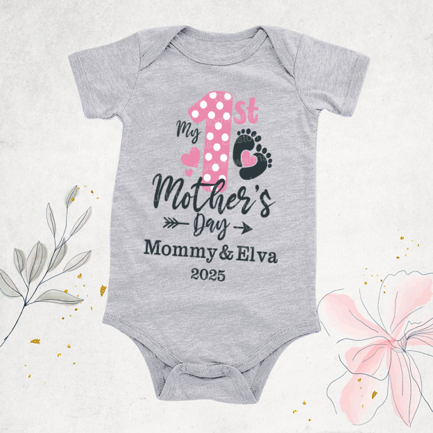 Personalized First Mother's Day Mommy and Baby Outfit | CWFamily54