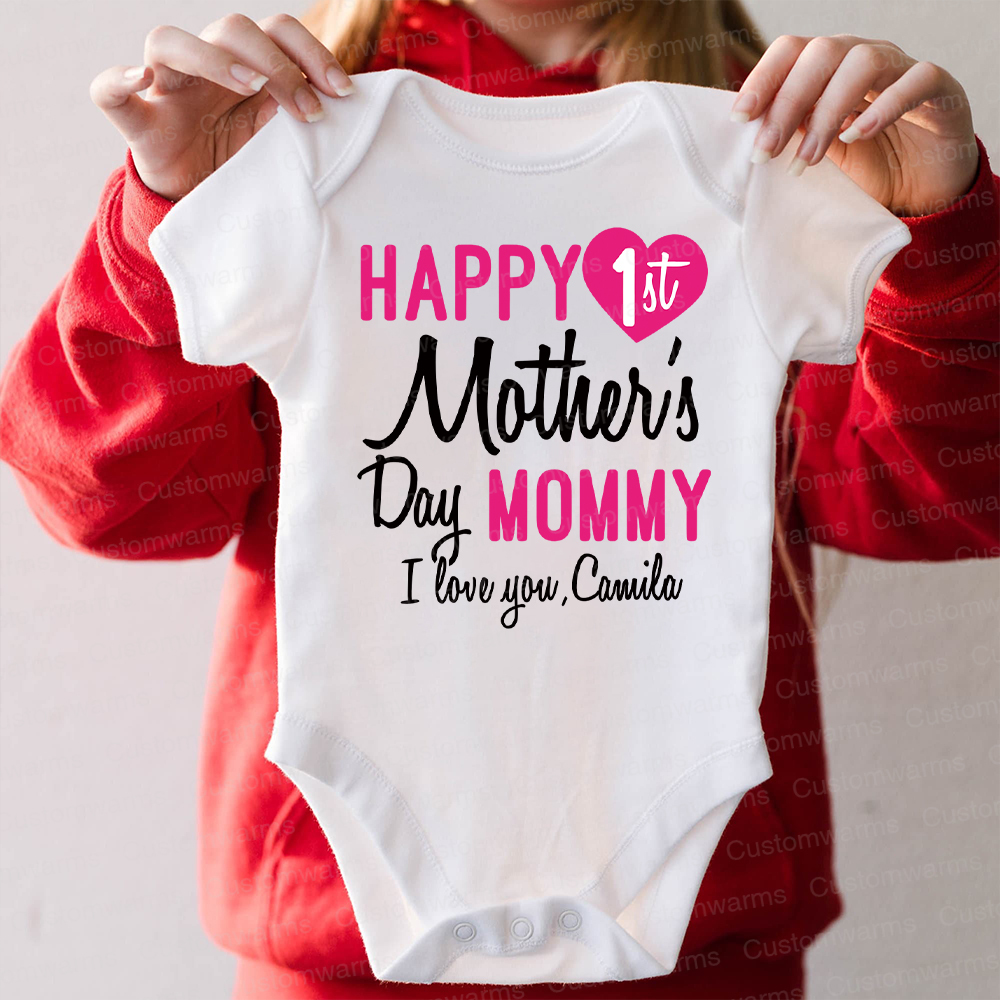 Personalized First Mother's Day Mommy and Baby Outfit | CWFamily56